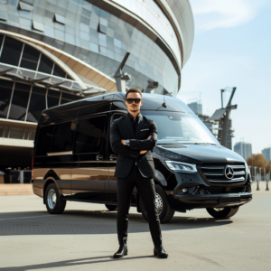 a_m_visuals_a_black_sprinter_van_in_front_of_a_stadium_with_t_3c558687-f4a4-43ad-99cd-c2bad5c88896_3